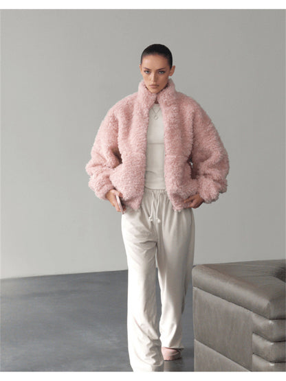 Jacket Women Oversized High-Collar Outerwear