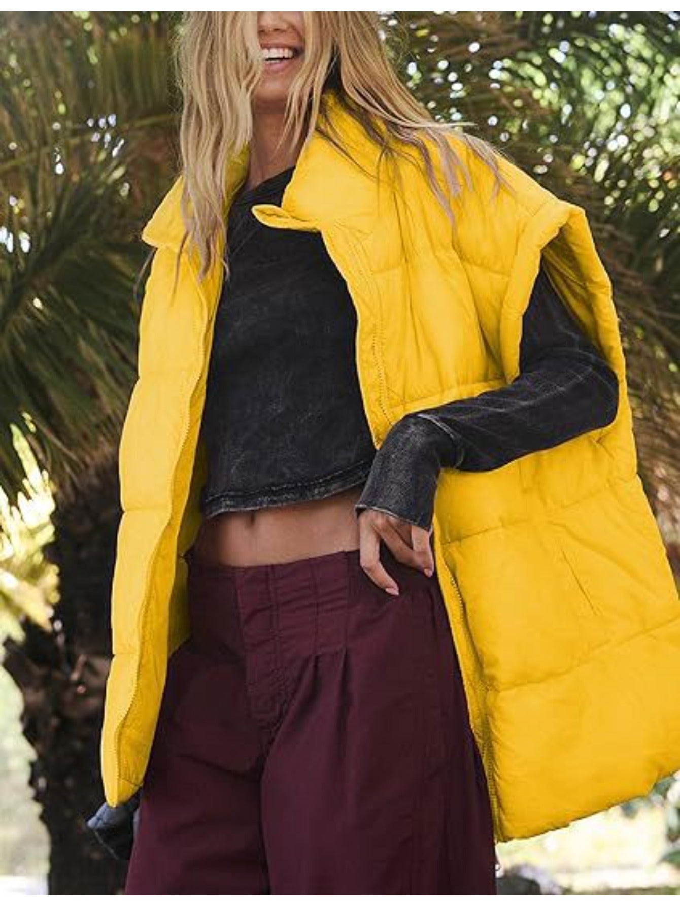 Vest Women Sleeveless Puffer Vest with High Collar