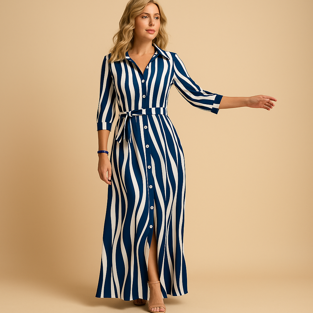 Dress Women Maxi Loose Fit 3/4 Sleeve Elegant